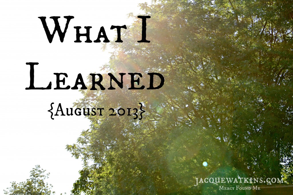 What I Learned August 2013