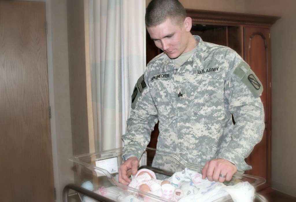 Army Soldier Sees His Baby