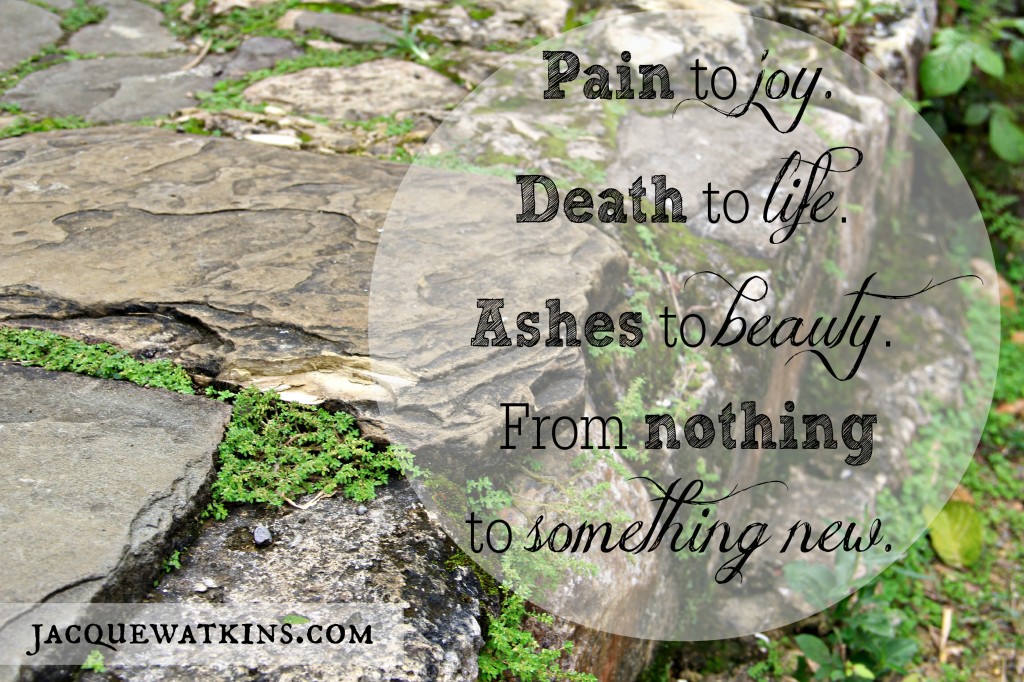Pain to Joy. Death to Life. Ashes to Beauty.