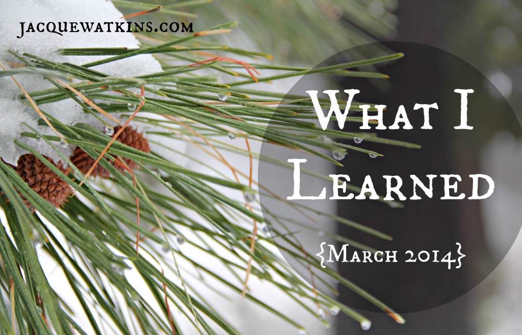 What I Learned March 2014